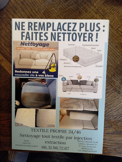 Textile Propre 24/46 Nettoyage Canapé Lit Tapis Siège Auto Service De Nettoyage à Masclat