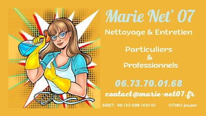 Marie Net 07 - Nettoyage Particuliers Et Professionnels, Service de Nettoyage à Jaujac